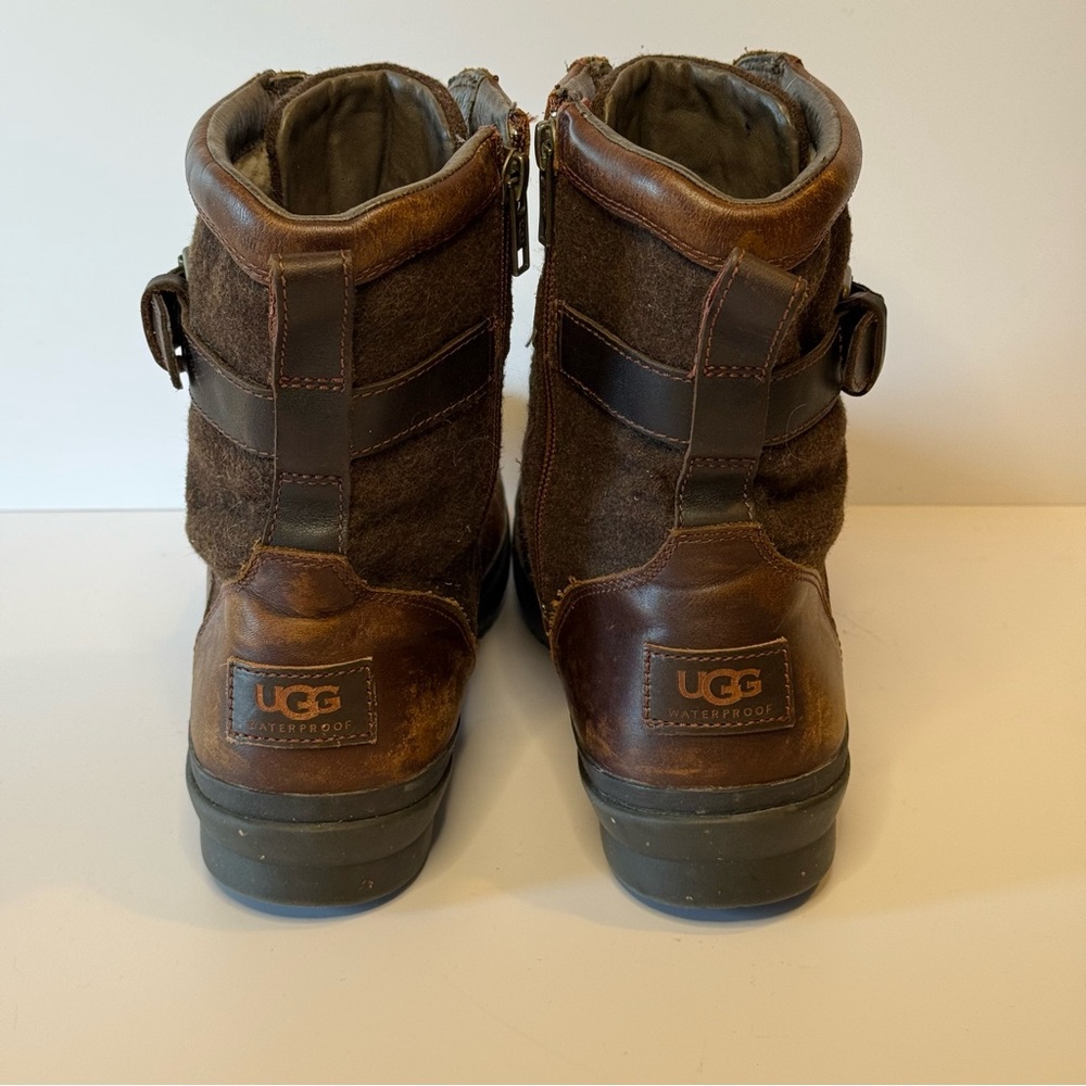 UGG Kesey Waterproof Leather Winter Boots – Women’s Size 9.5 – Chestnut Brown - Picture 5 of 9